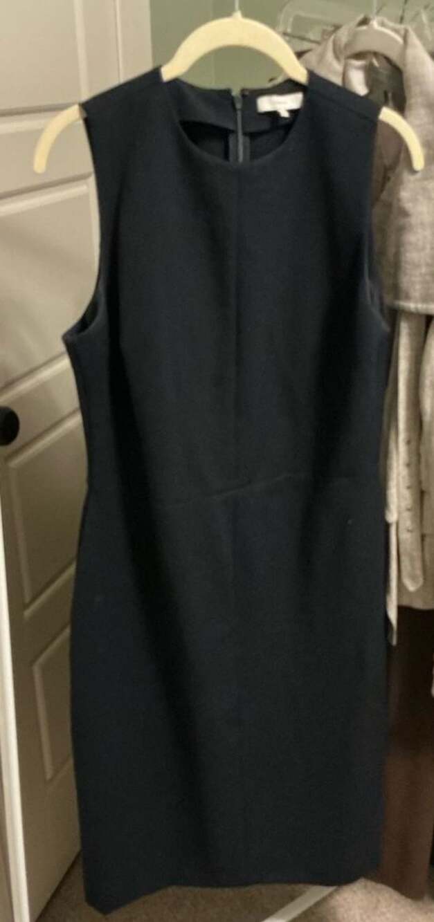 Vince Seamed Sleeveless Sheath Dress Black